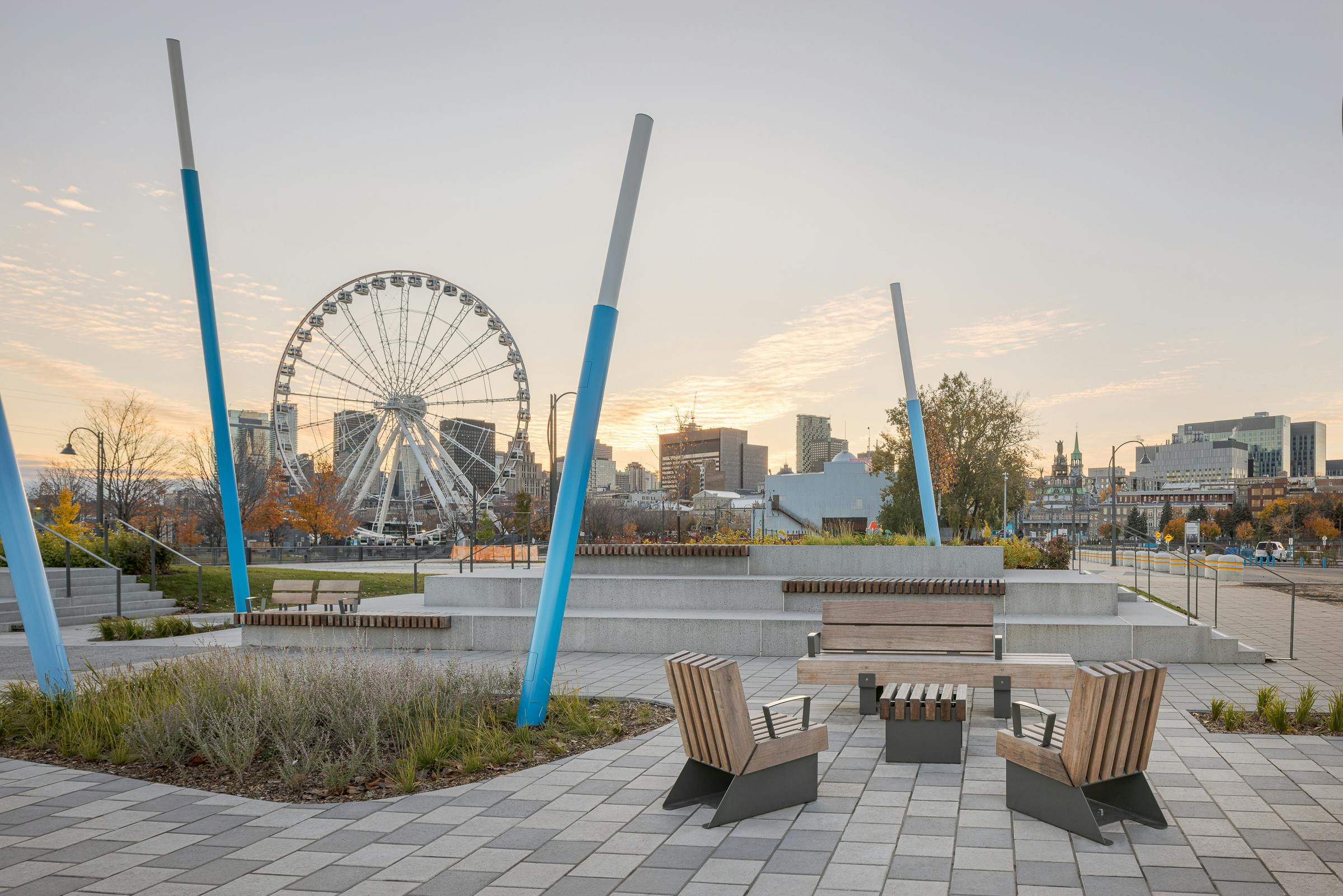 Photo of the furniture installed in the new developments at Quai de l'Horloge.