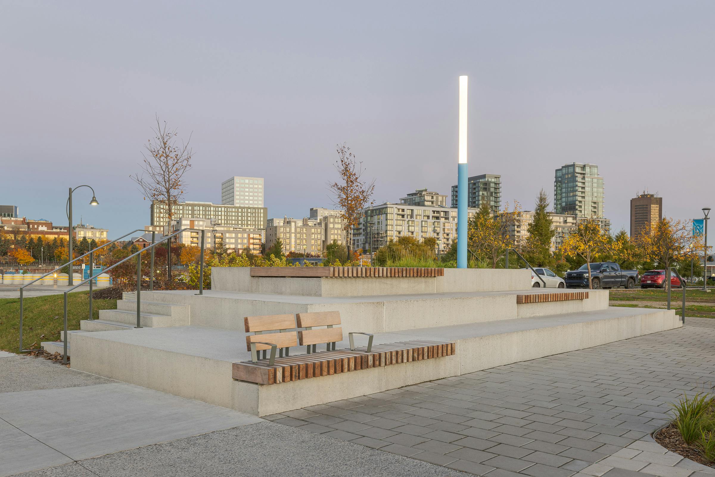 Detail of the prefabricated concrete Elements at the Quai de l'Horloge in Montreal.