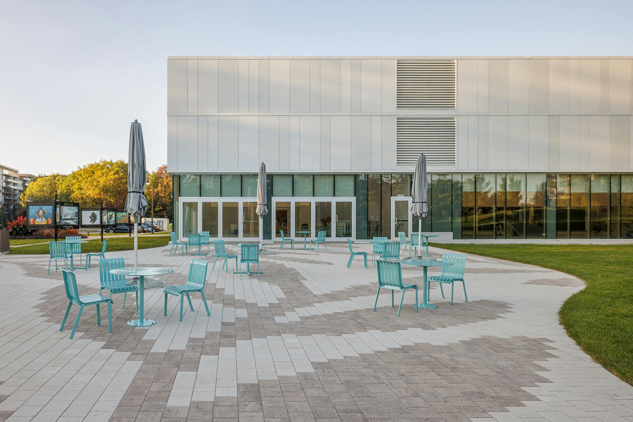 Landscape architecture and contemporary urban furniture.