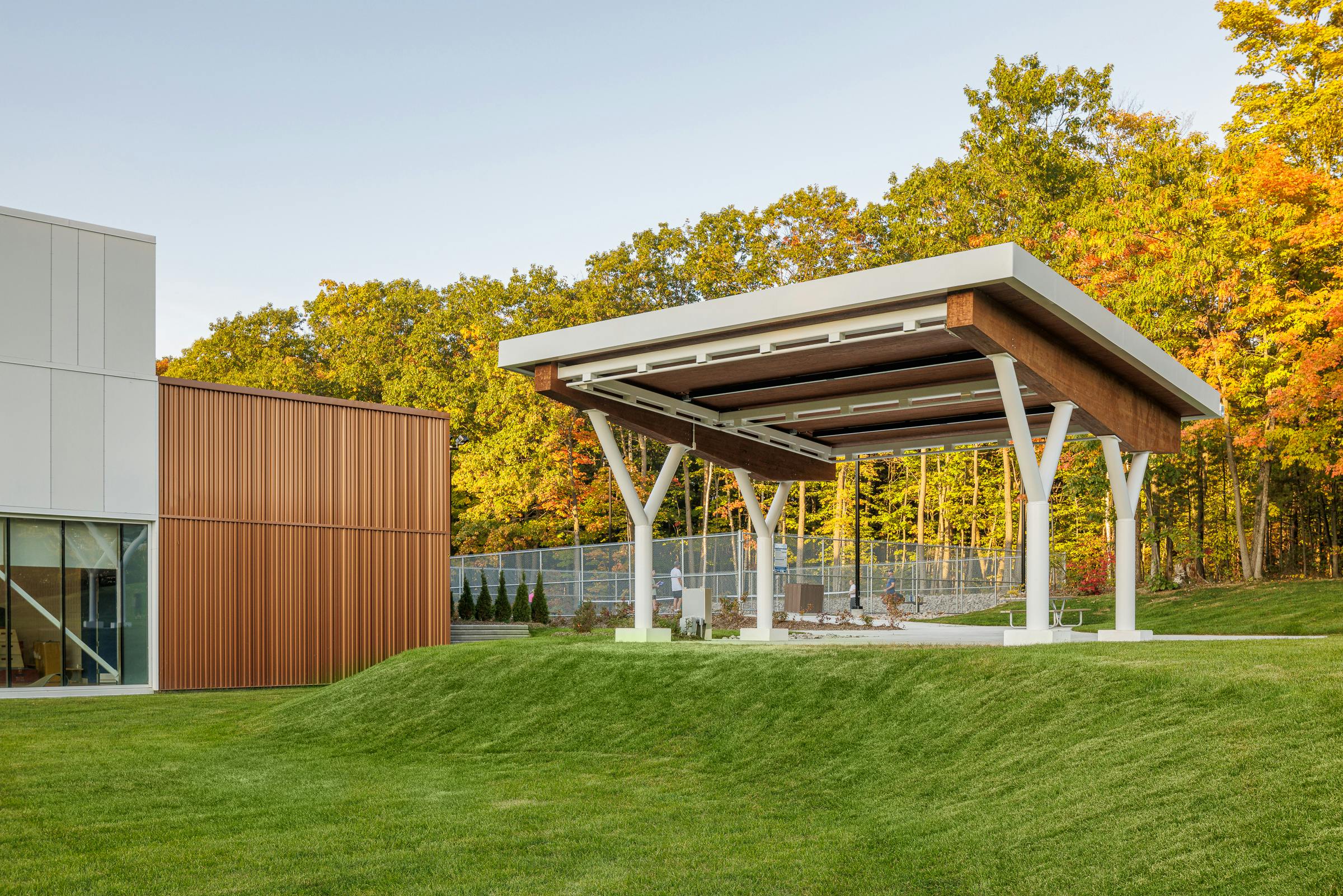 Courtyard designed by the architectural firm Patriarche.
