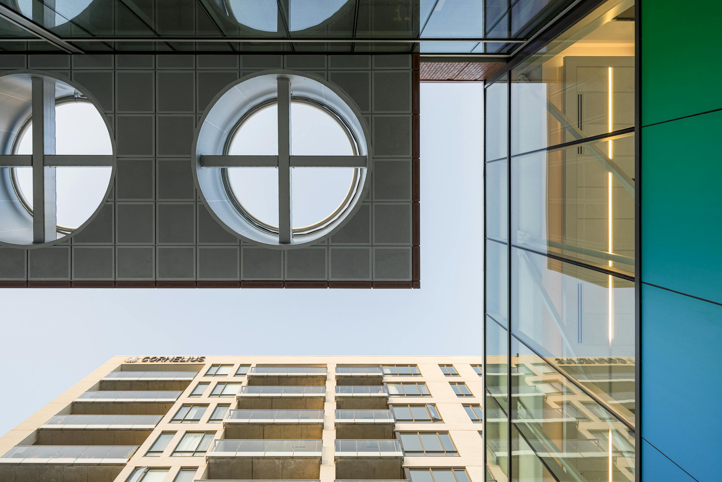 Architectural detail of exterior facades in Montreal