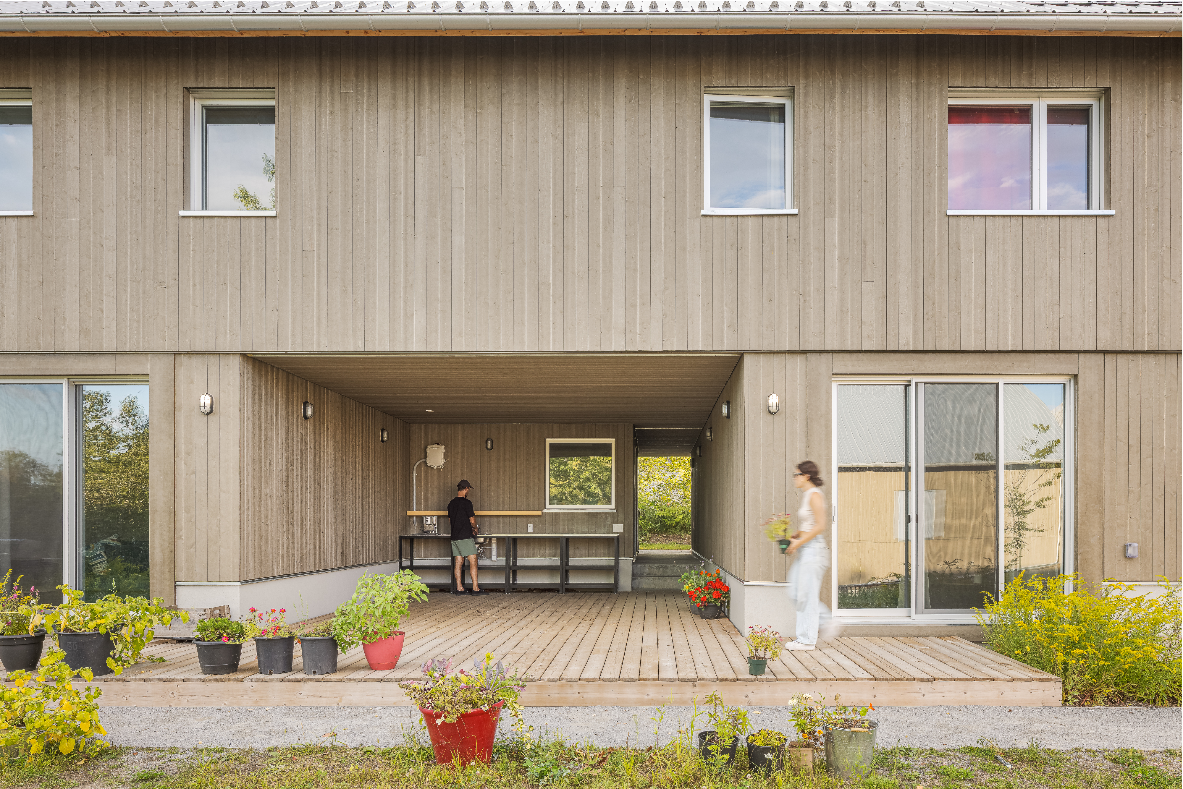 Contemporary architecture inspired by rural heritage, photographed in Upton.