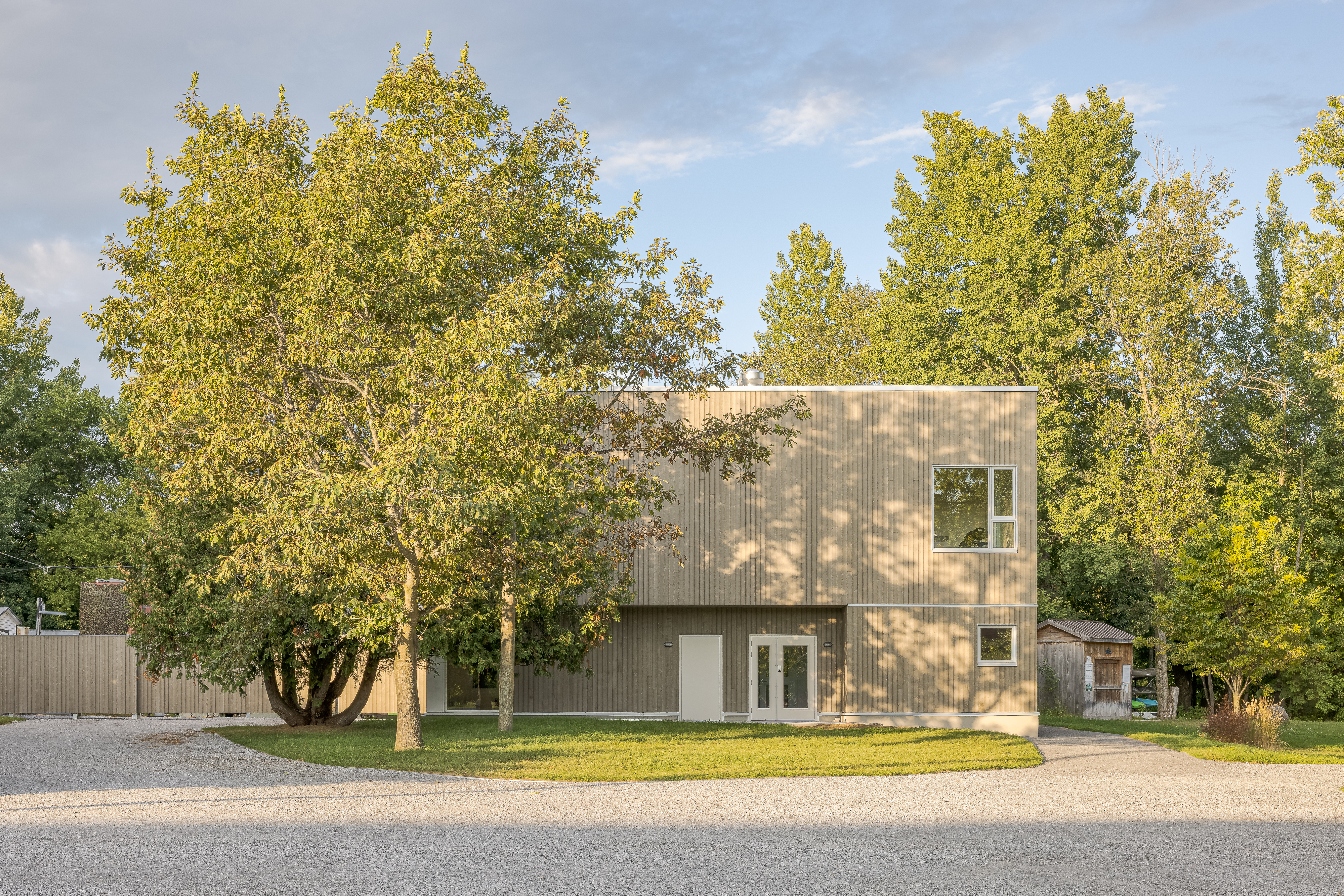 Extension of the production workshop photographed in context.