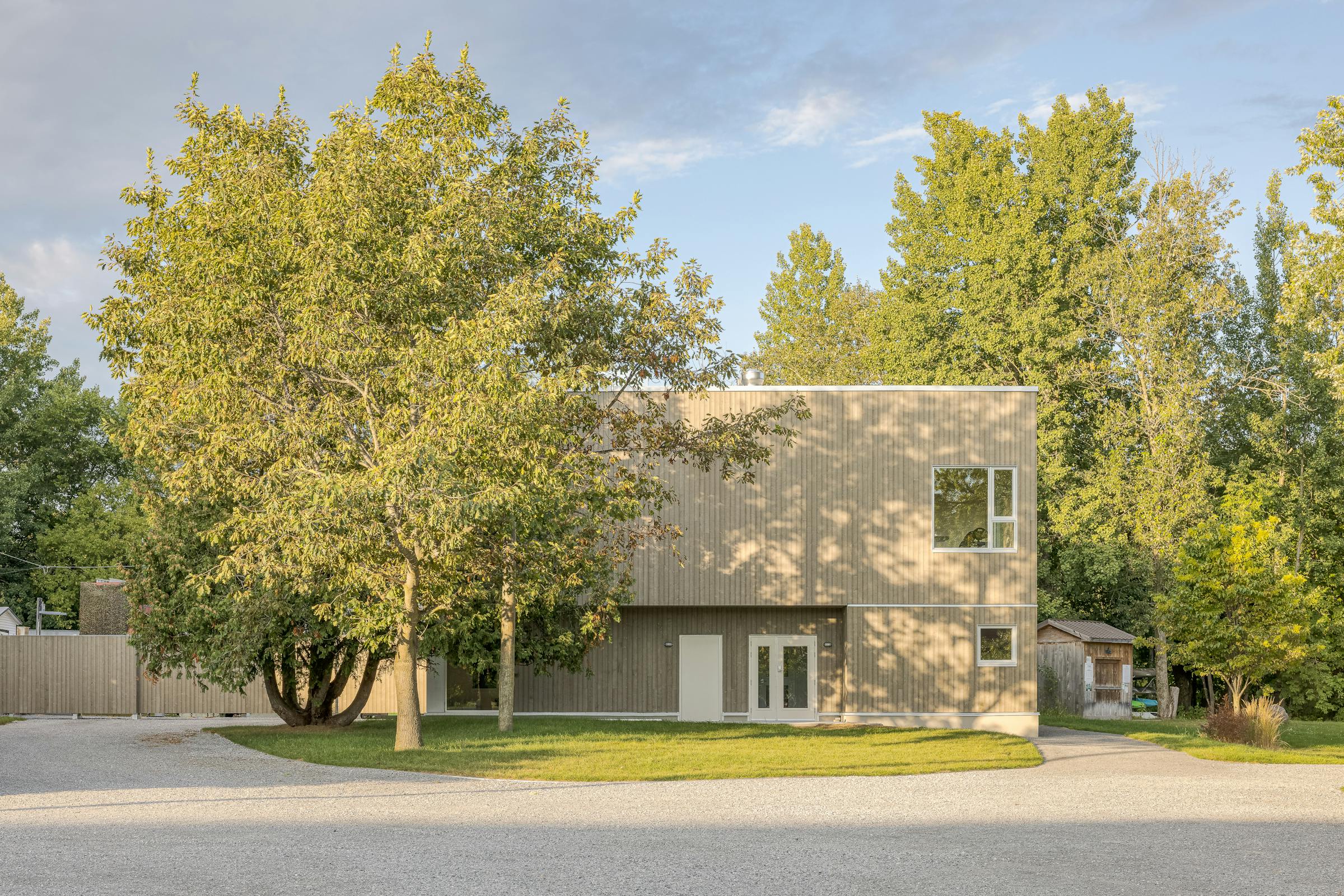 Extension of the production workshop photographed in context.