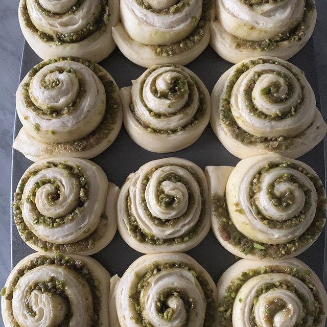 Pistachio buns from Emmer Toronto