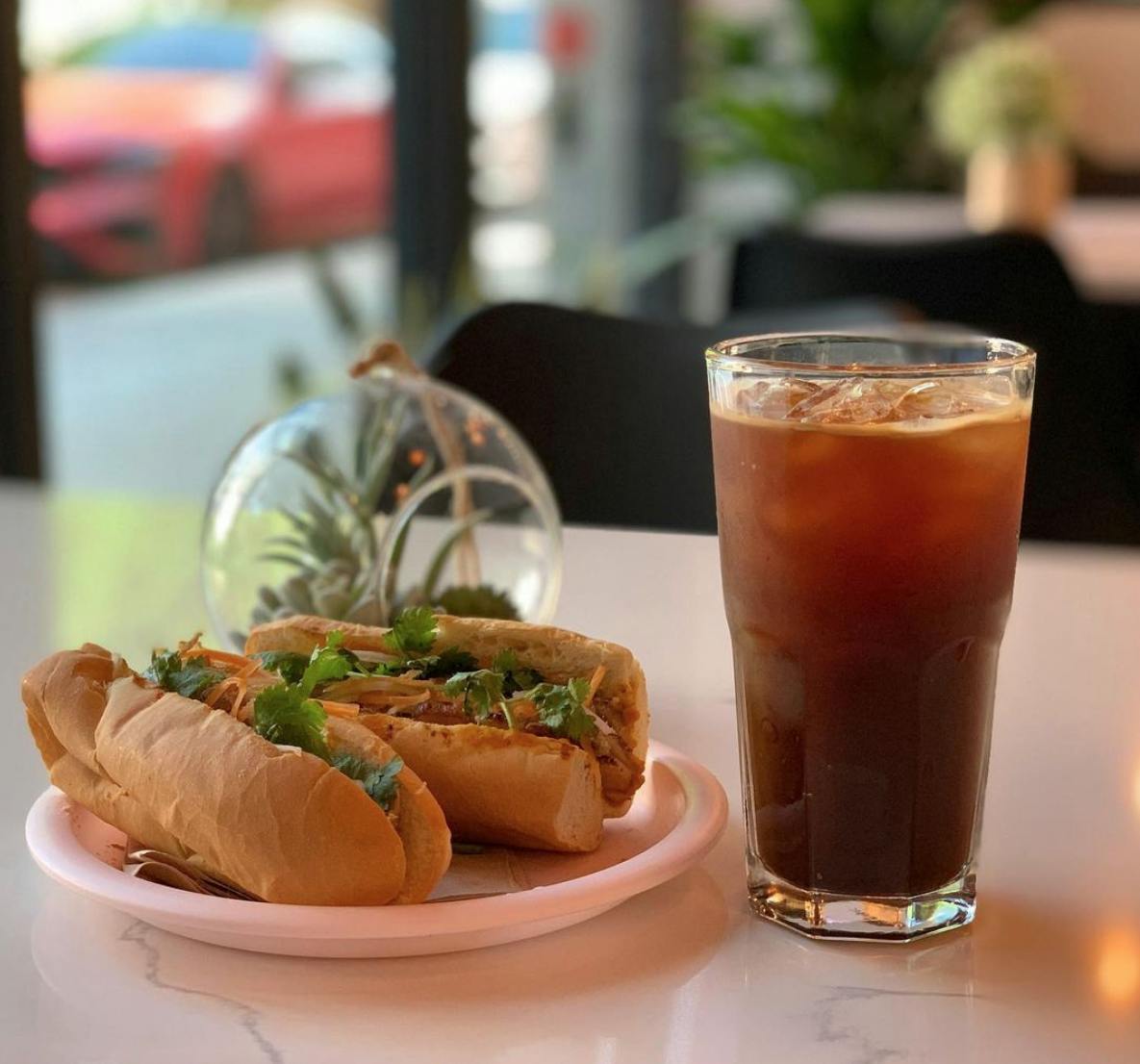 Banh Mi with Vietnamese black coffee