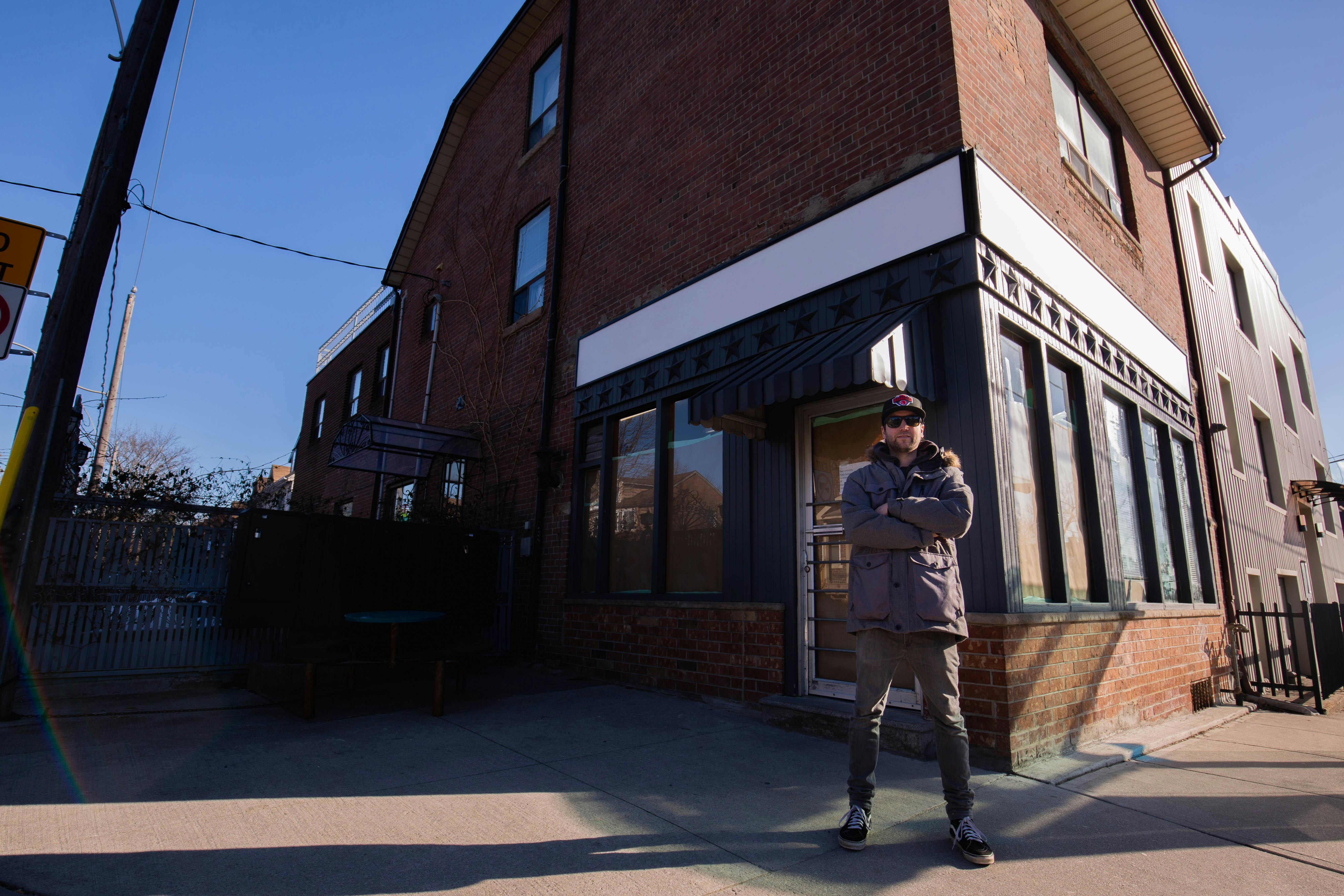 Luke Pollard outside of the new physical One Night Only store in Riverdale.