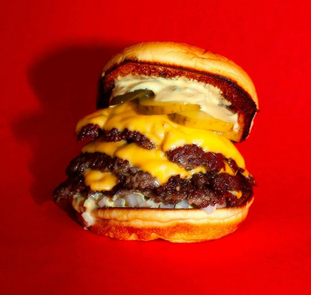 Eat Sammy's triple smash burger