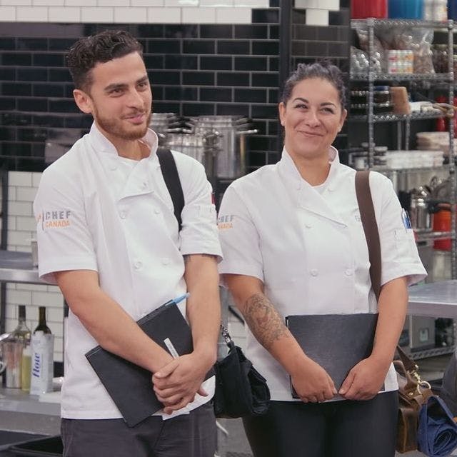 Chef Josh and Erica Karbelnik on Season 9 of Top Chef Canada