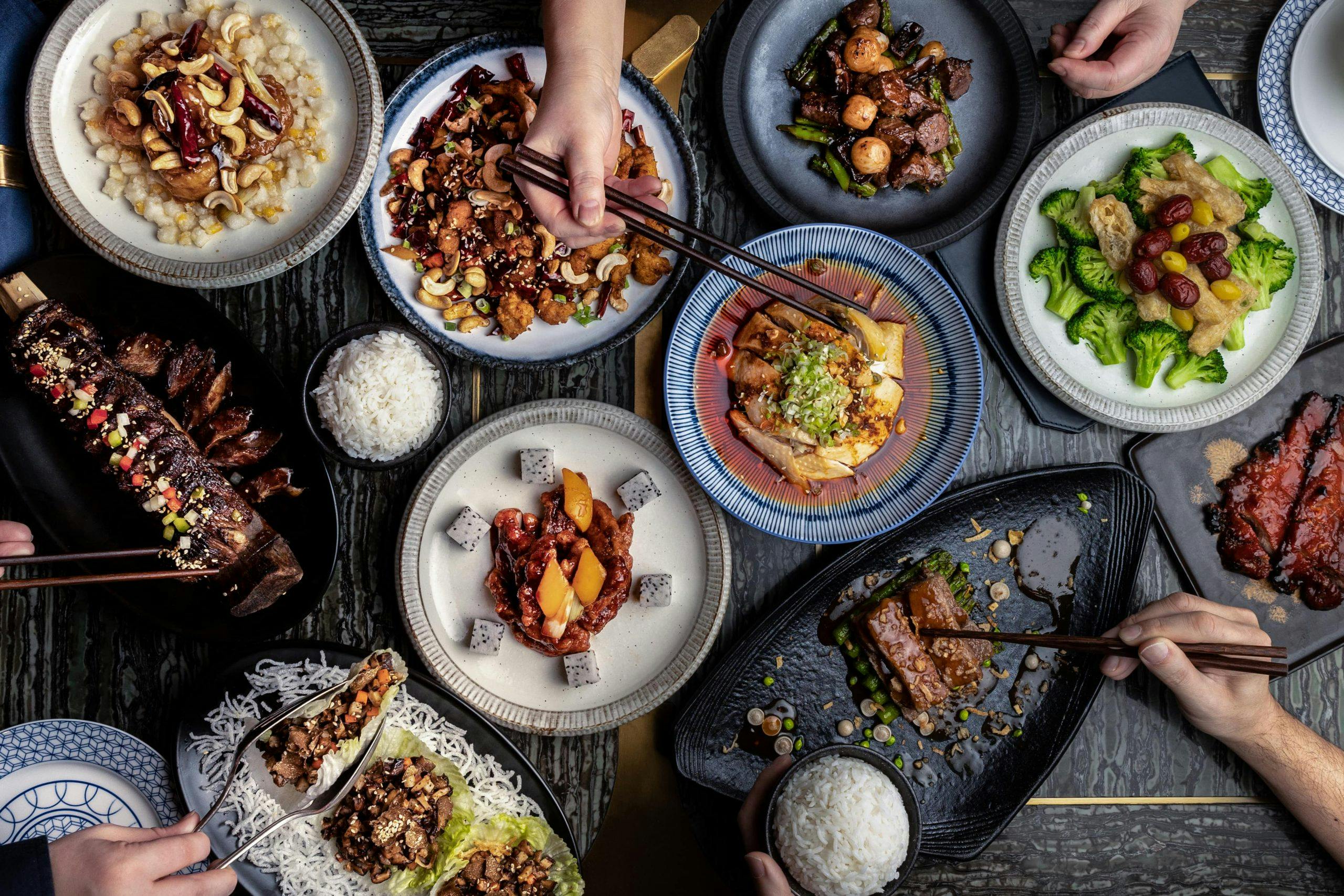 Cantonese cuisine inspired spread