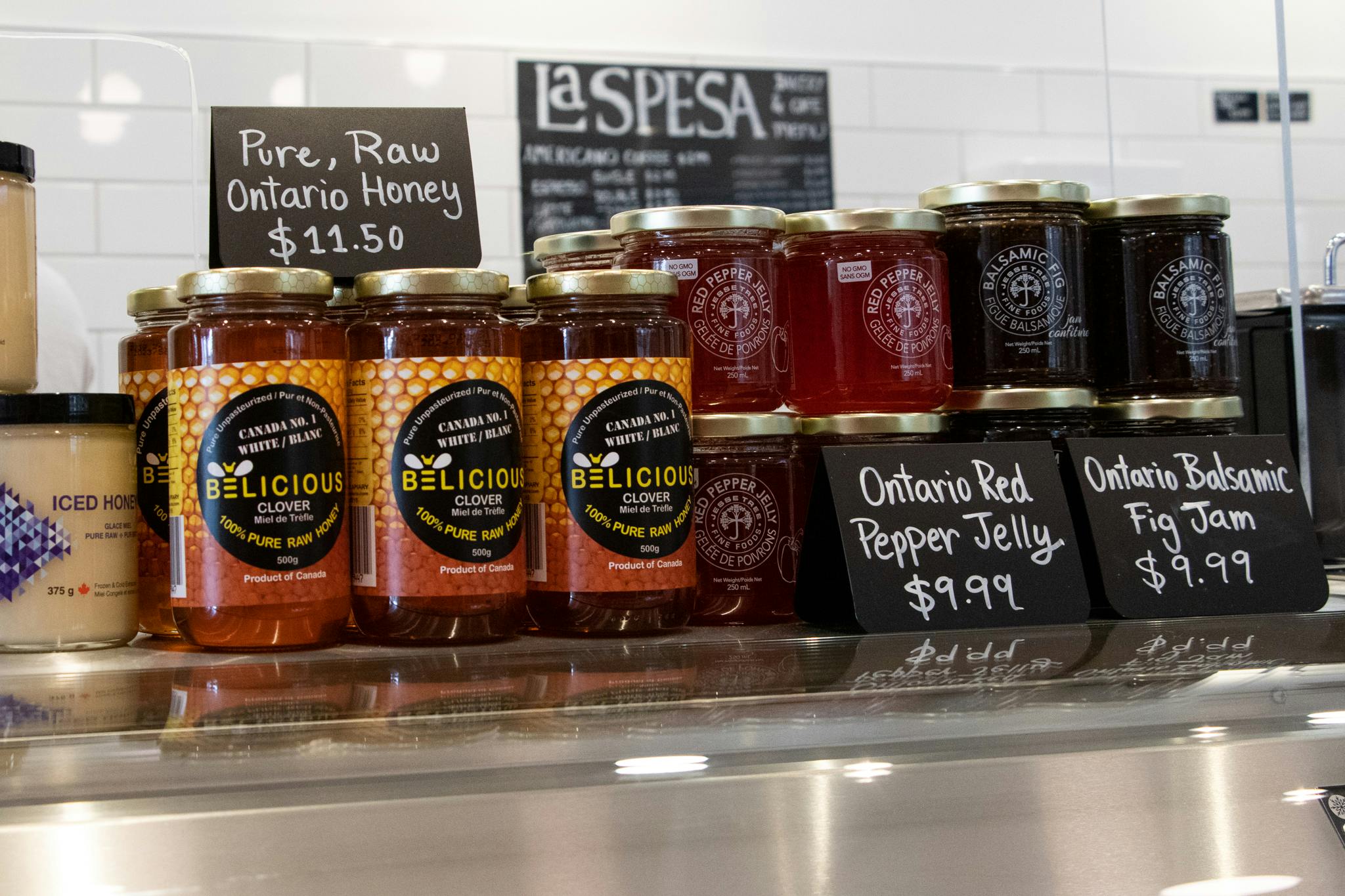 Local Ontario Honey from inside La Spesa Food Market. Image by: @paothebao