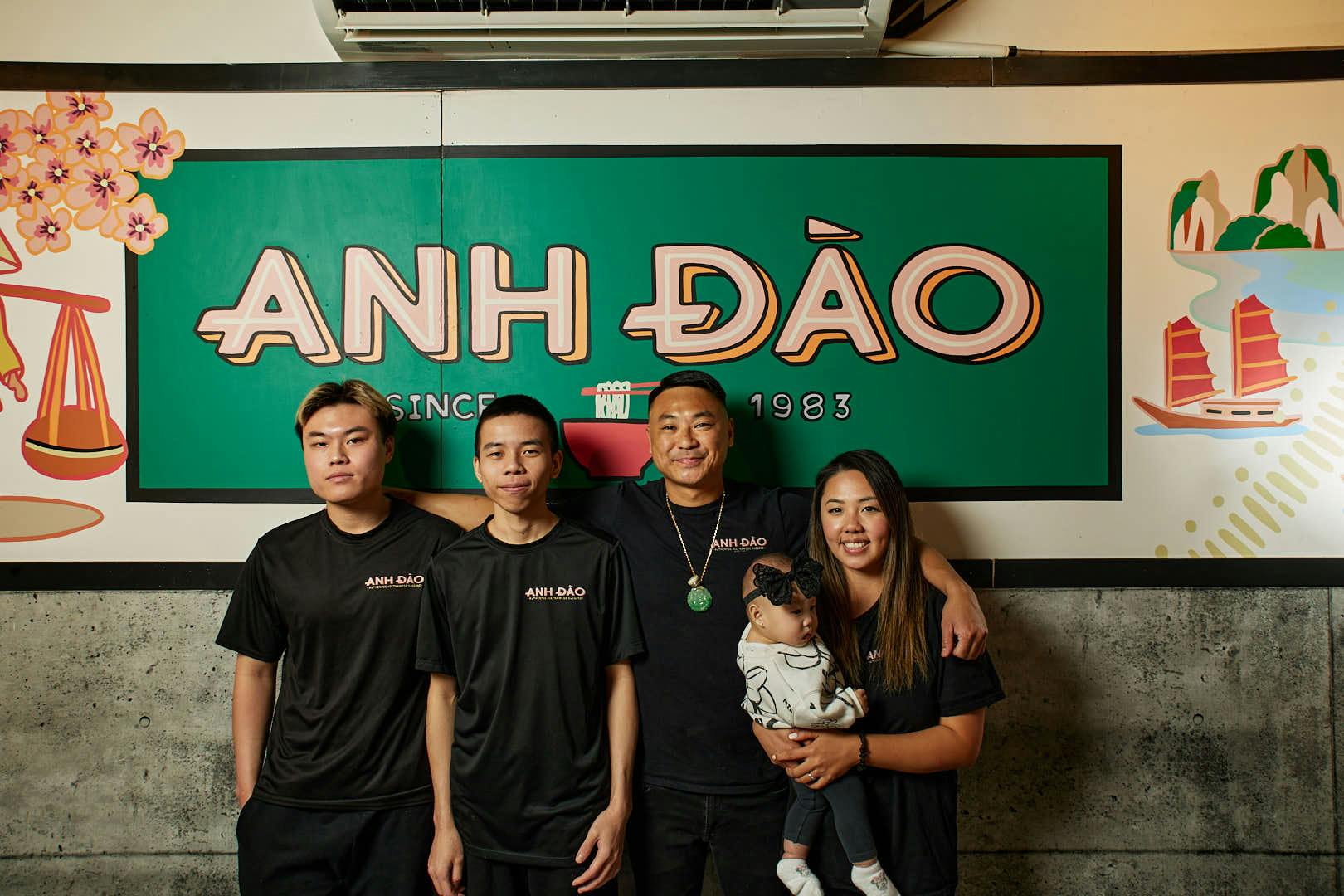 Some of the team behind Anh Đào. Left to right: Tan Le, Hieu Paul Nguyen, Tony, Ashley and baby Evelyn Luu.