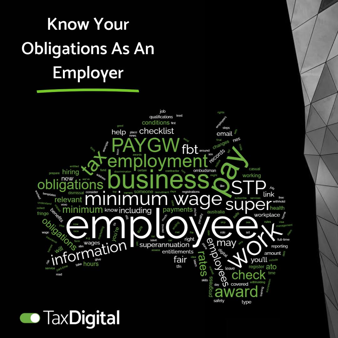 Know Your Obligations As An Employer Word Cloud IMage