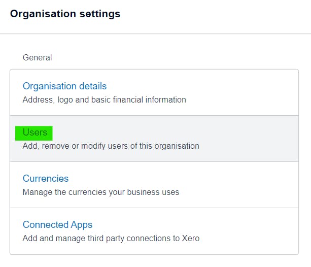 Xero Access Step Two