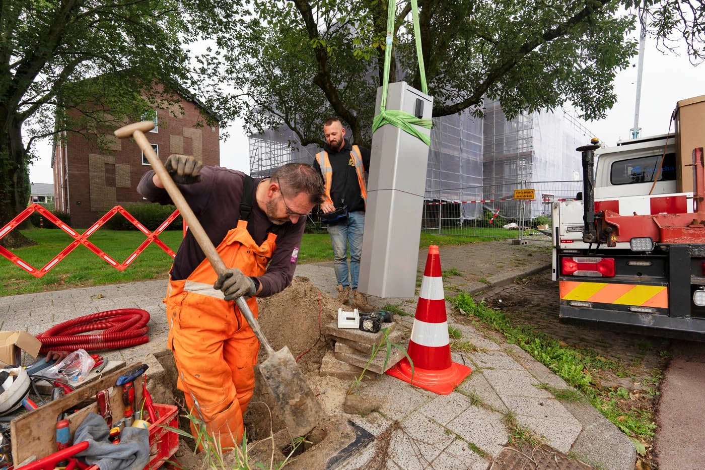 Het plaatsen van een parkeerautomaat