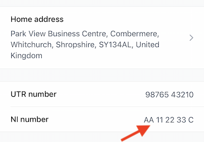 Your "NI number" is detailed
