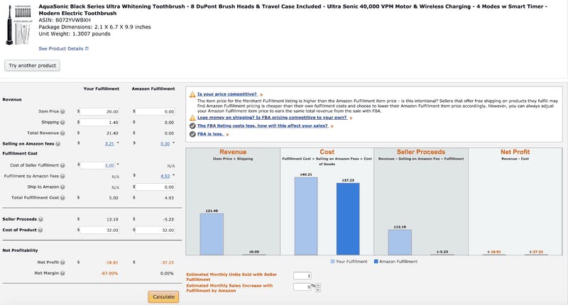 FBA Calculator for Amazon