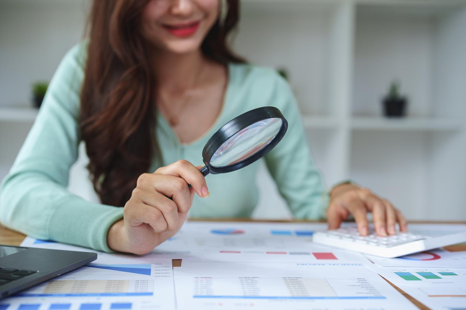 Accountants analyze financial data