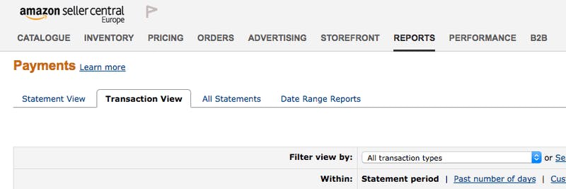 Transactions Amazon Seller Data