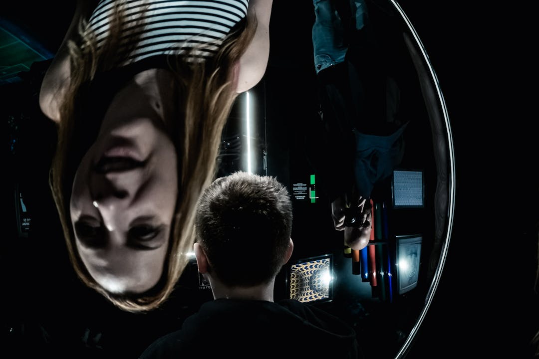 A view in a mirror at the camera obscura 