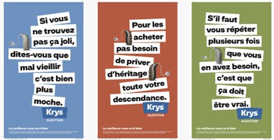 Campagne affichage Krys sur l'audition