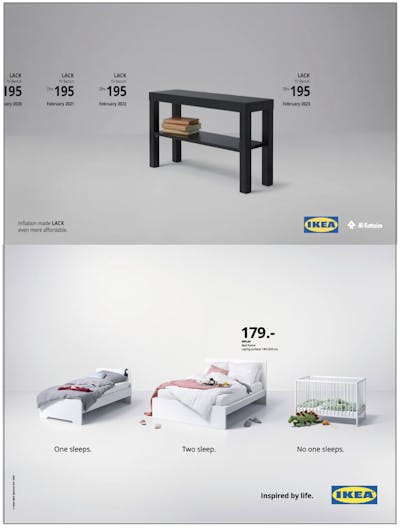Campagne de pub Ikea sur le prix bas permanent