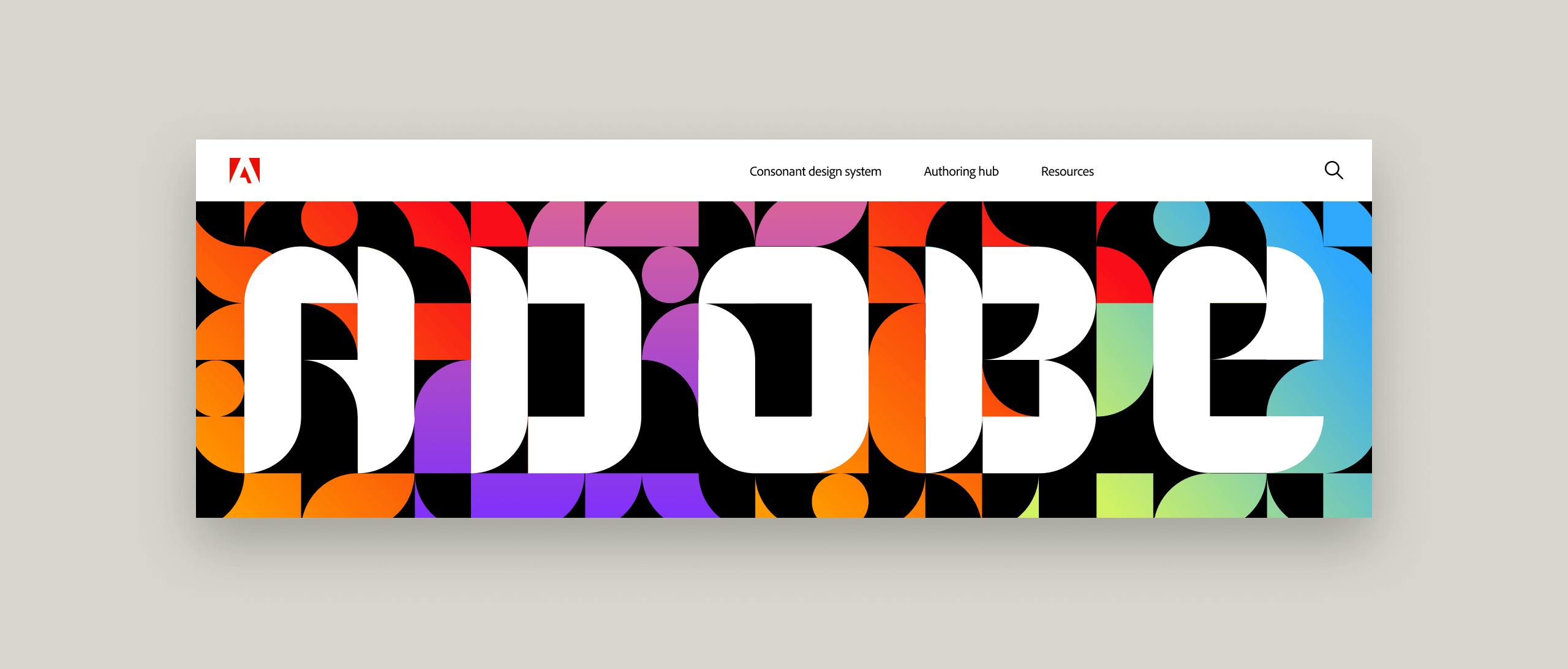 Adobe consonant rebrand website example
