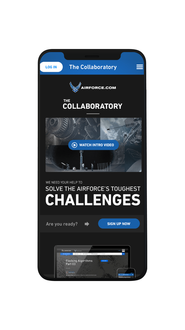 The Collaboratory. We need your help to solve the airforce's toughest challenges.