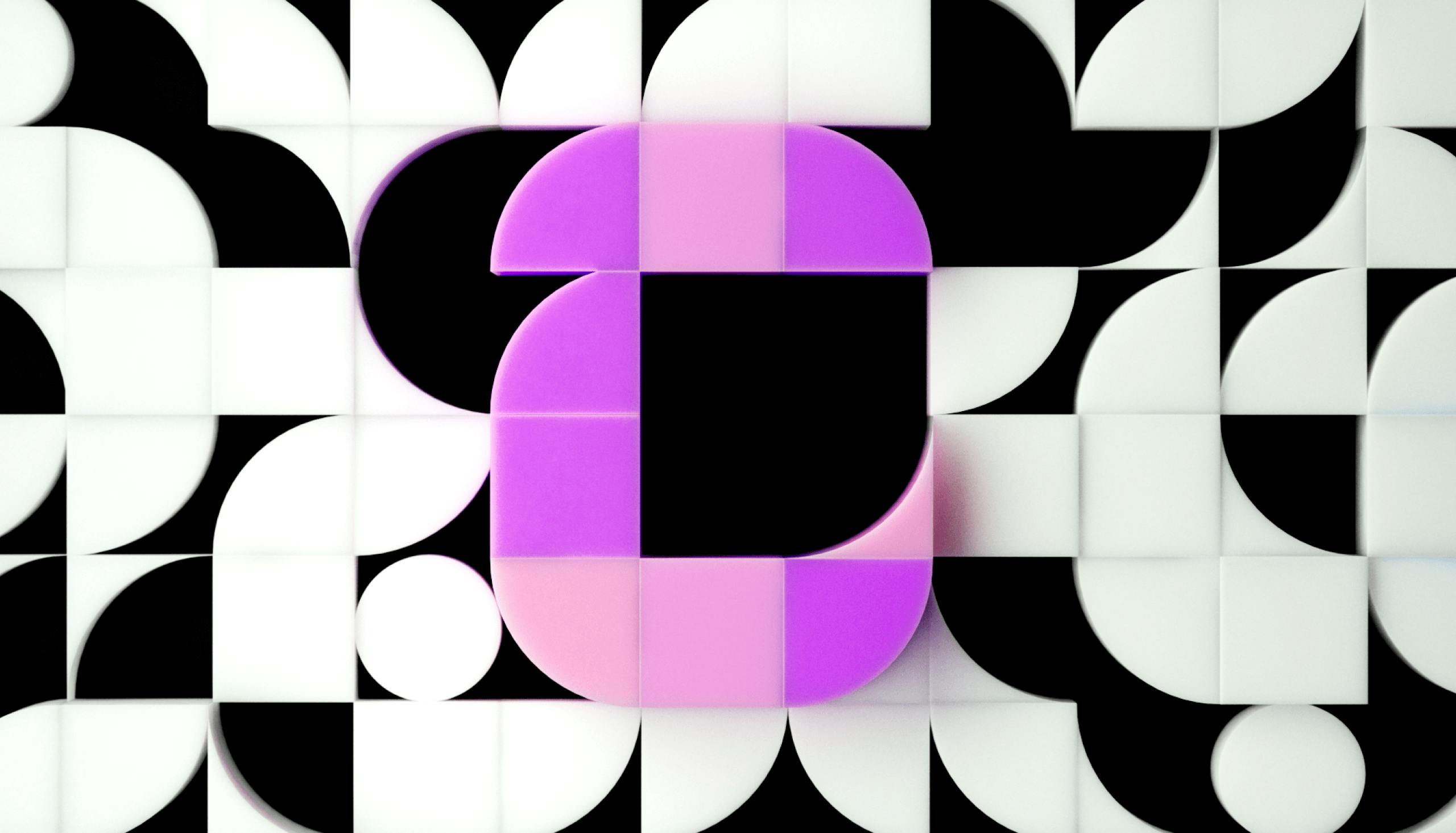 Black and white geometric background with Adobe Consonant "C" in the middle in purple.