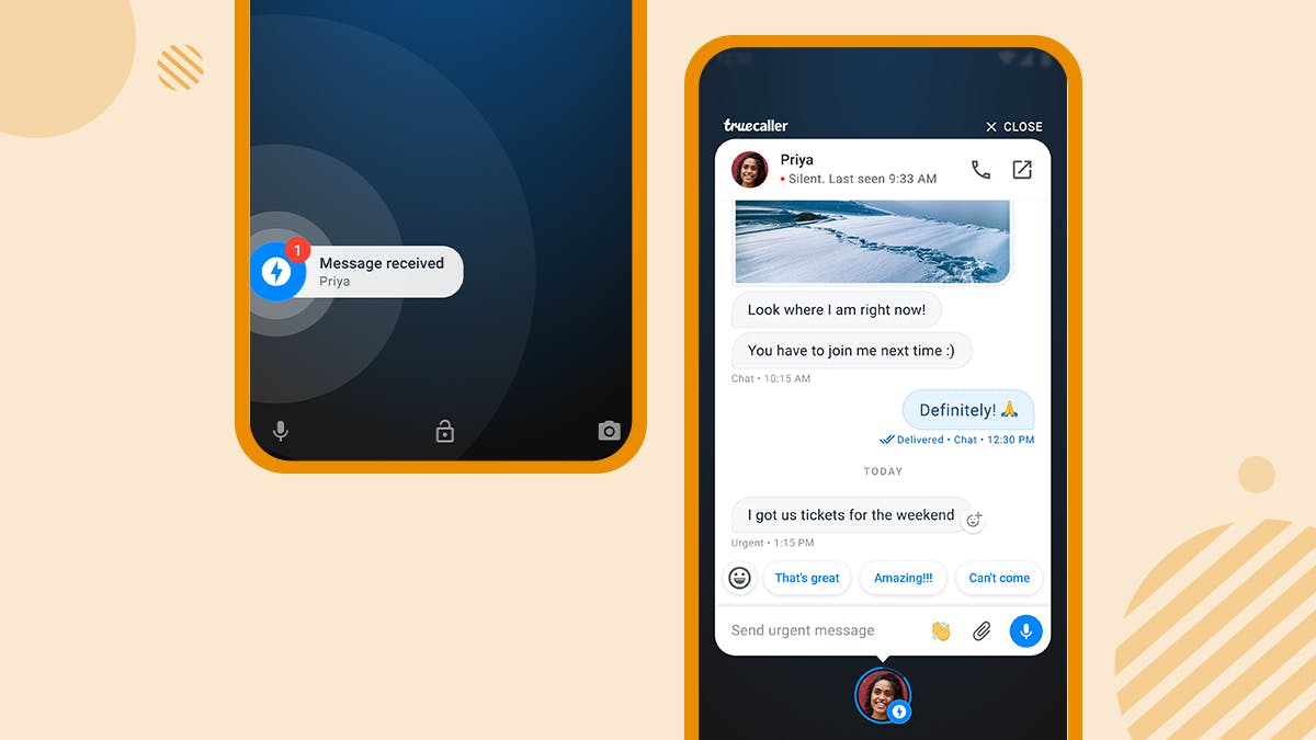 How Urgent messages appear on the phone screen