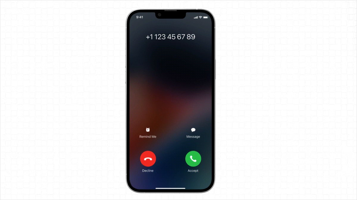 The GIF shows how the Live Calle ID works on an iPhone