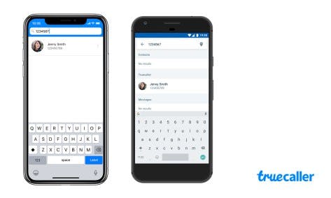 Number Search on Truecaller App