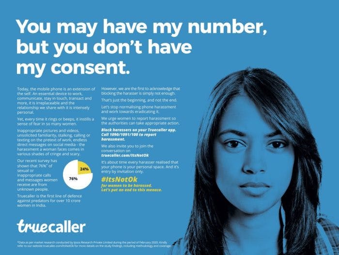 #ItsNotOK for Women to be Harassed - Truecaller