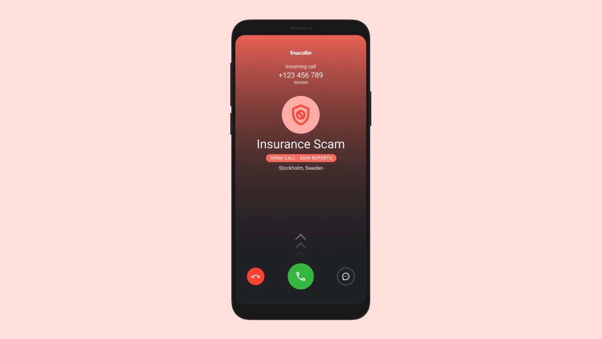 A red screen with a red Caller ID