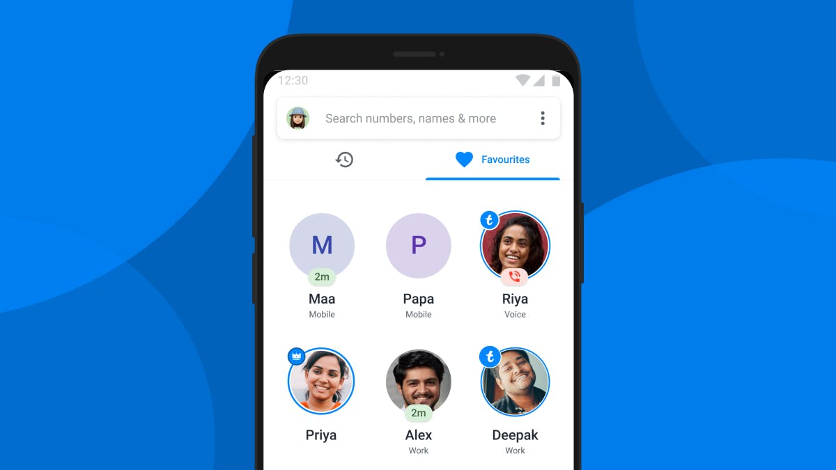 Use the Favorite Section to add all your close ones' contact in one place