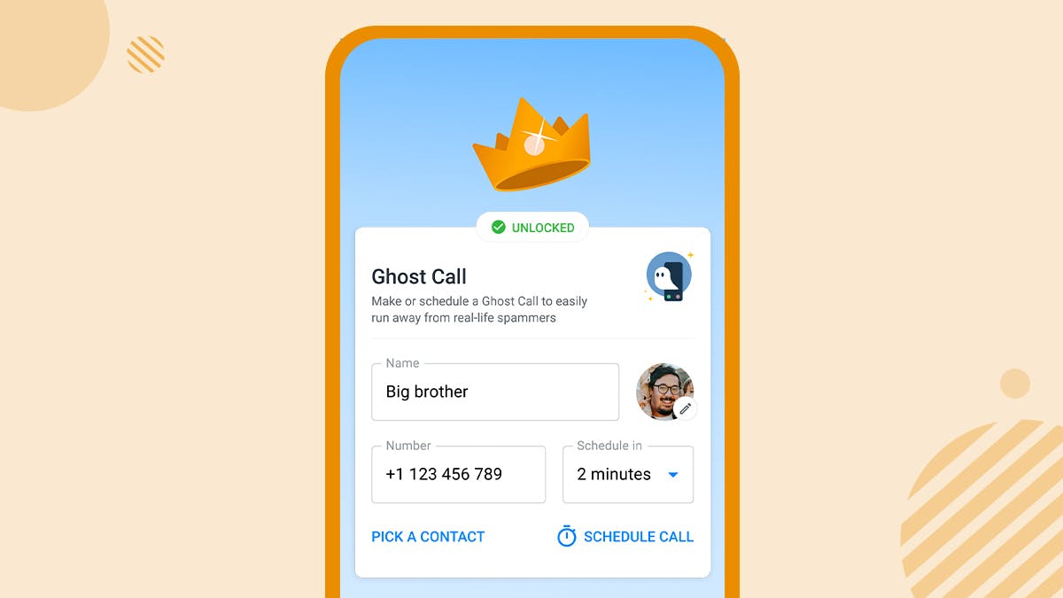 How to set a Ghost call on the app