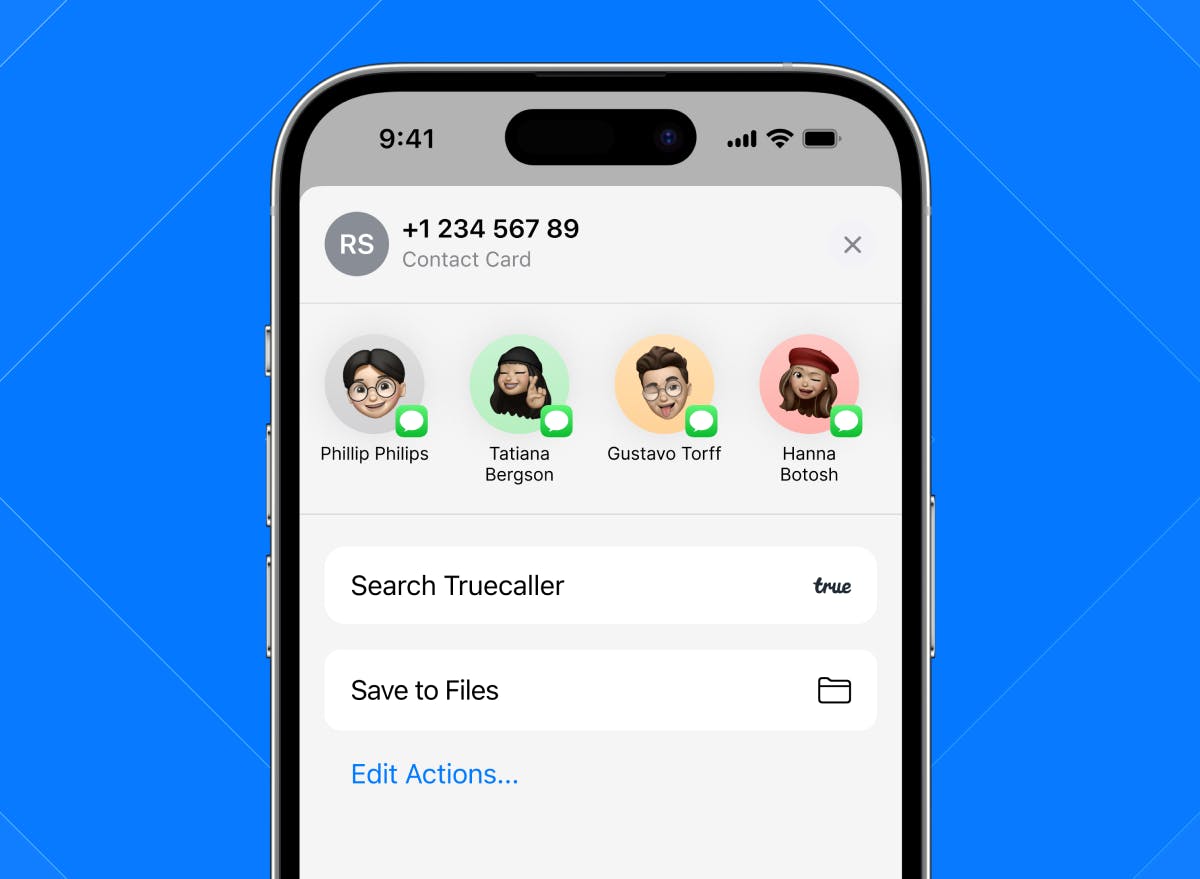 Quick Search Truecaller on iPhone