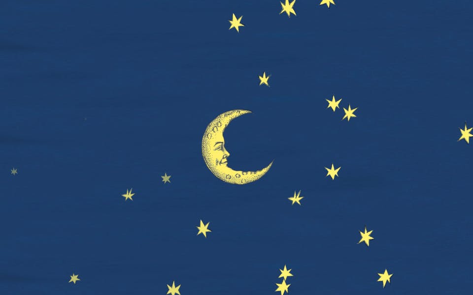 Muncie Girls splash screen with moon and stars