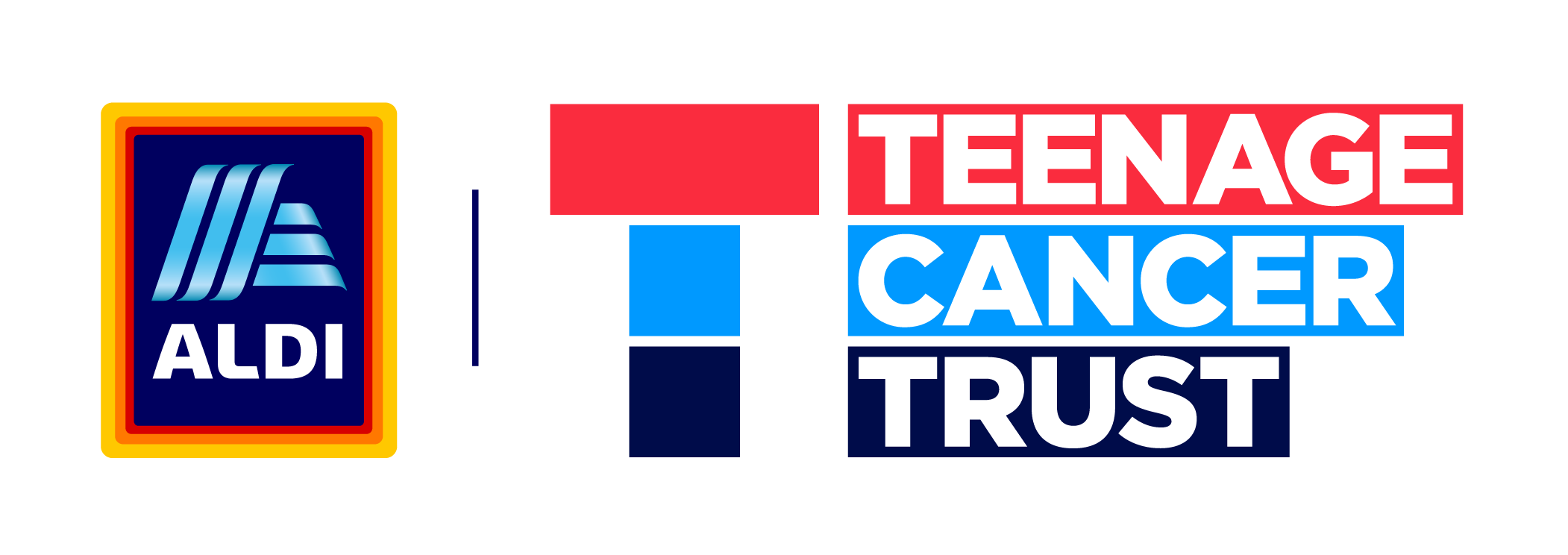 Aldi and Teenage Cancer Trust logo combination
