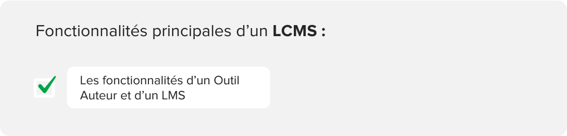 Fonctionnalités principales d'un LCMS