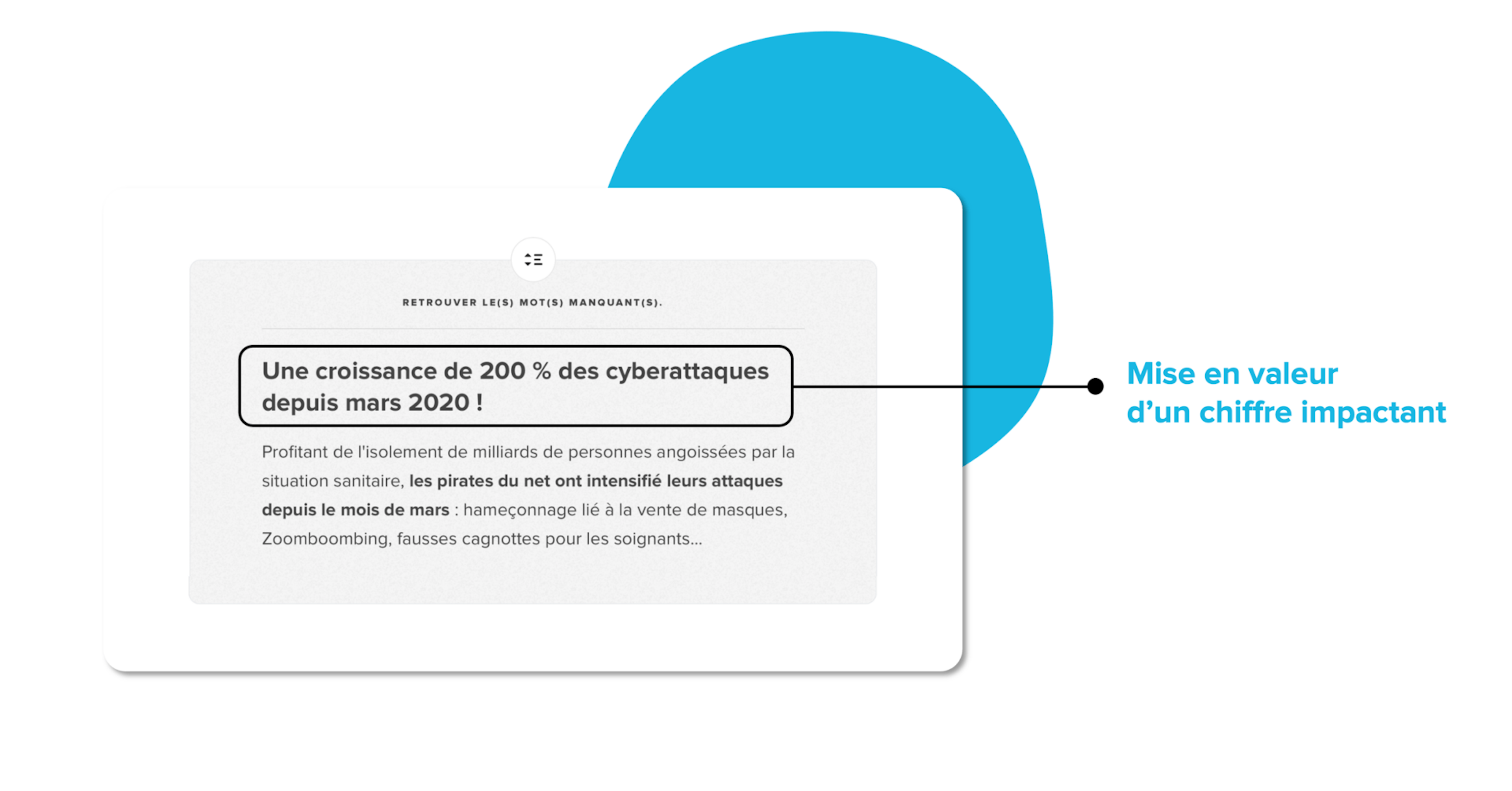 Utilisation d’un chiffre marquant dans un rapid-learning pour former aux règles de la cybersécurité.