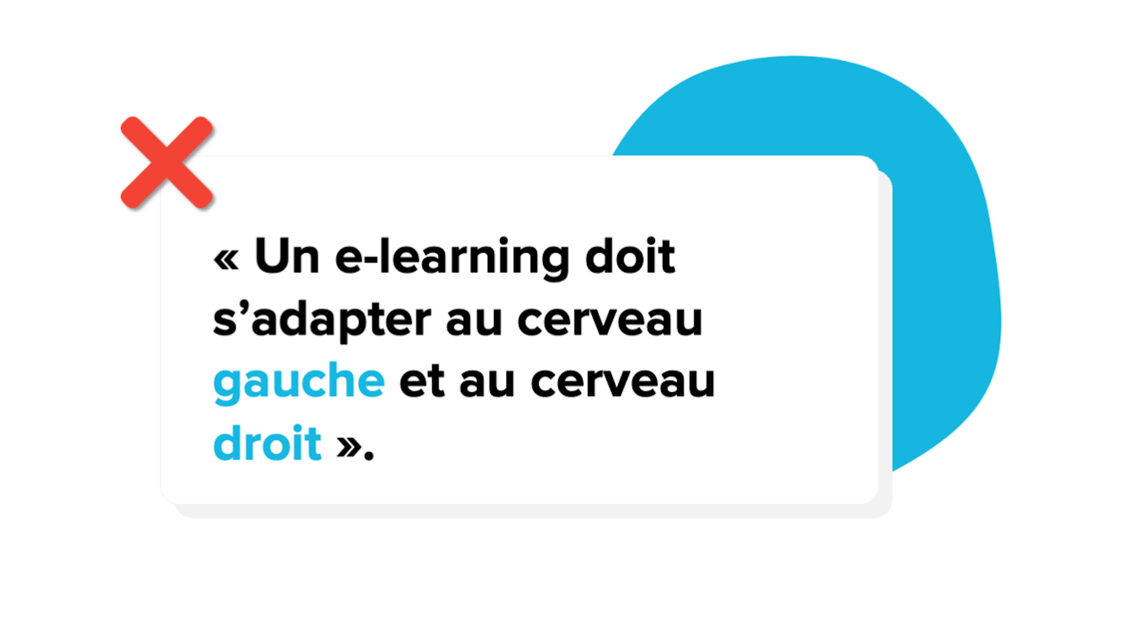 "Un e-learning doit s'adapter au cerveau gauche et au cerveau droit" : faux