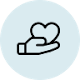 Heart into hand icon