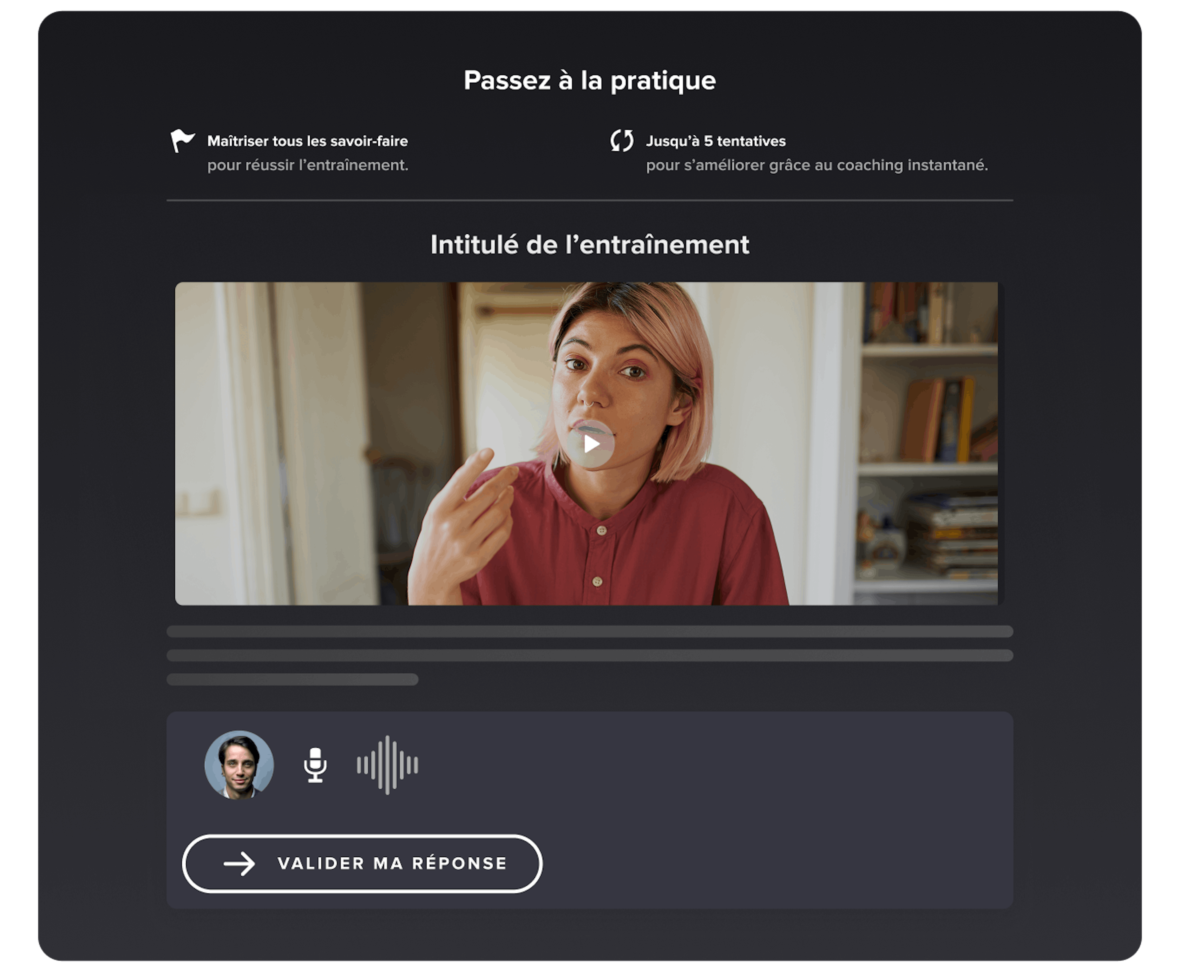 Entrainement coaché à l'audio