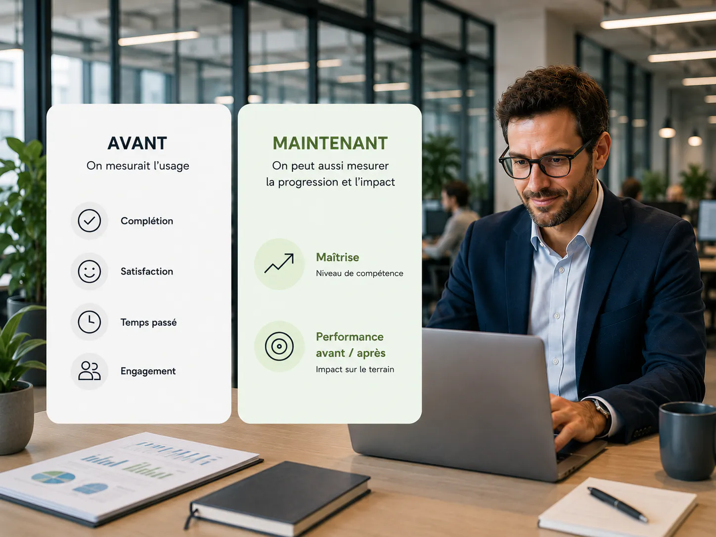 Évolution des KPIs Learning & Development : de la complétion et la satisfaction à la mesure des compétences, de la progression et de la performance.