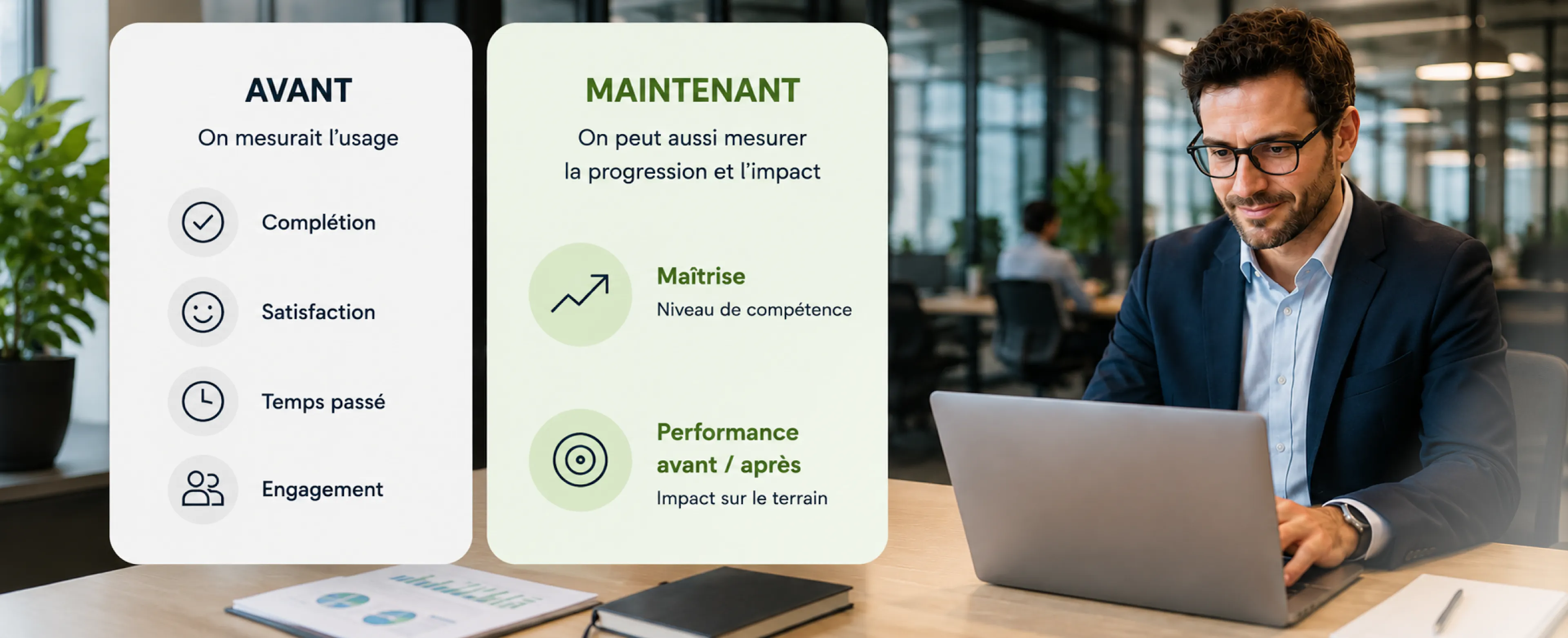 Évolution des KPIs Learning & Development : de la complétion et la satisfaction à la mesure des compétences, de la progression et de la performance.