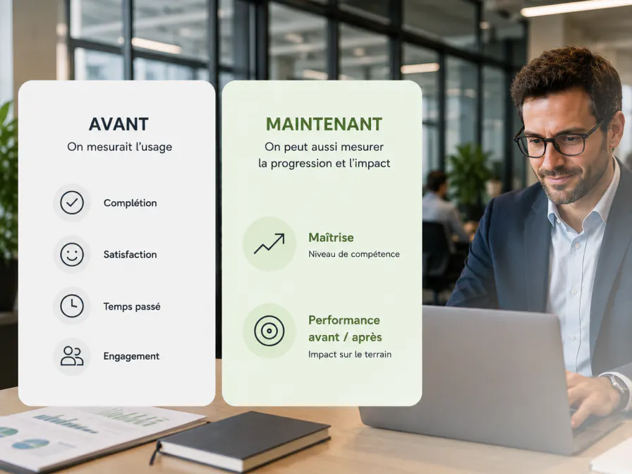 Évolution des KPIs Learning & Development : de la complétion et la satisfaction à la mesure des compétences, de la progression et de la performance.