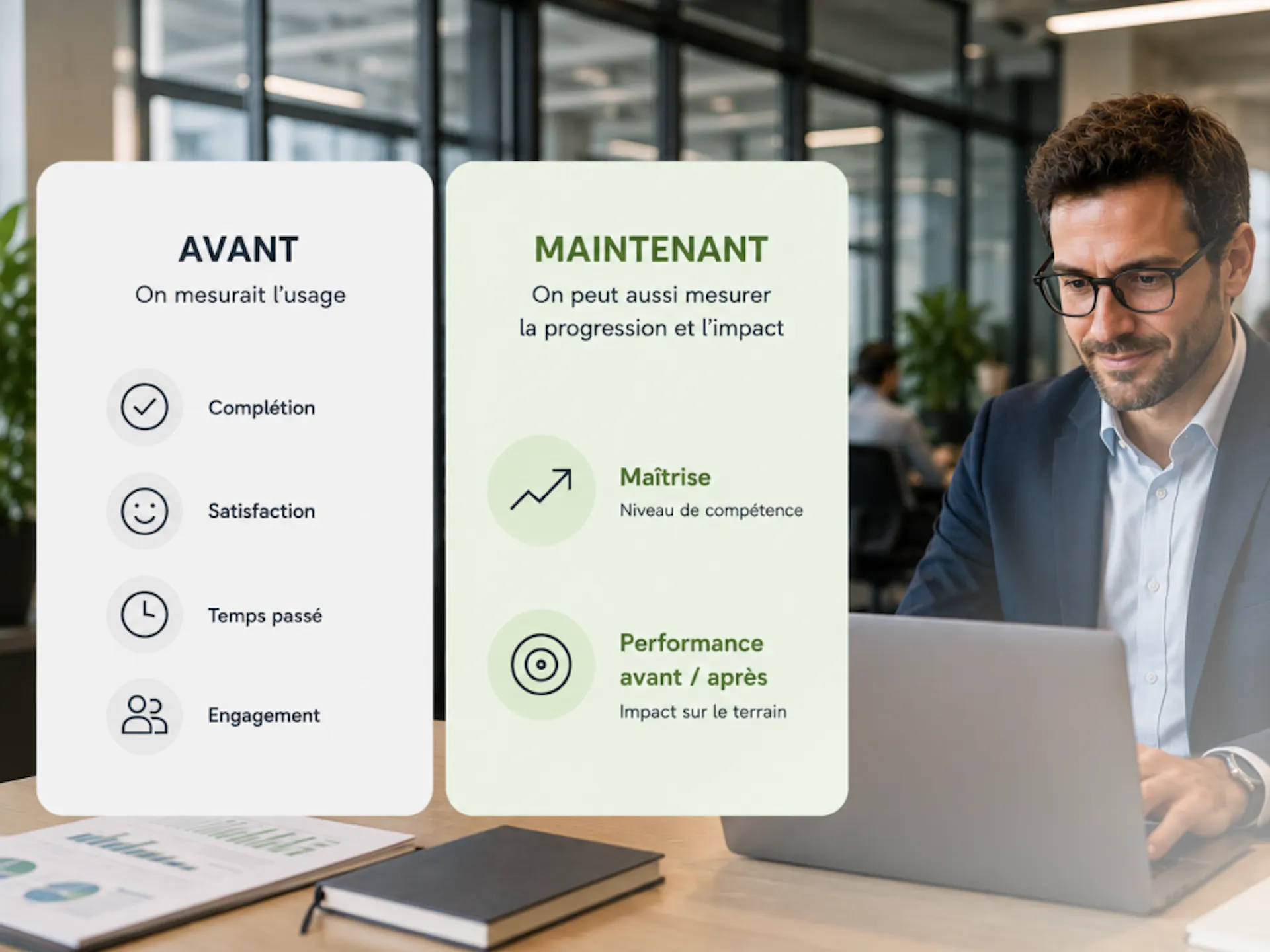 Évolution des KPIs Learning & Development : de la complétion et la satisfaction à la mesure des compétences, de la progression et de la performance.