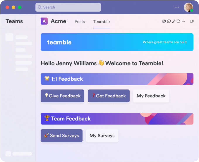 Simple, continuous, and actionable feedback on Teams