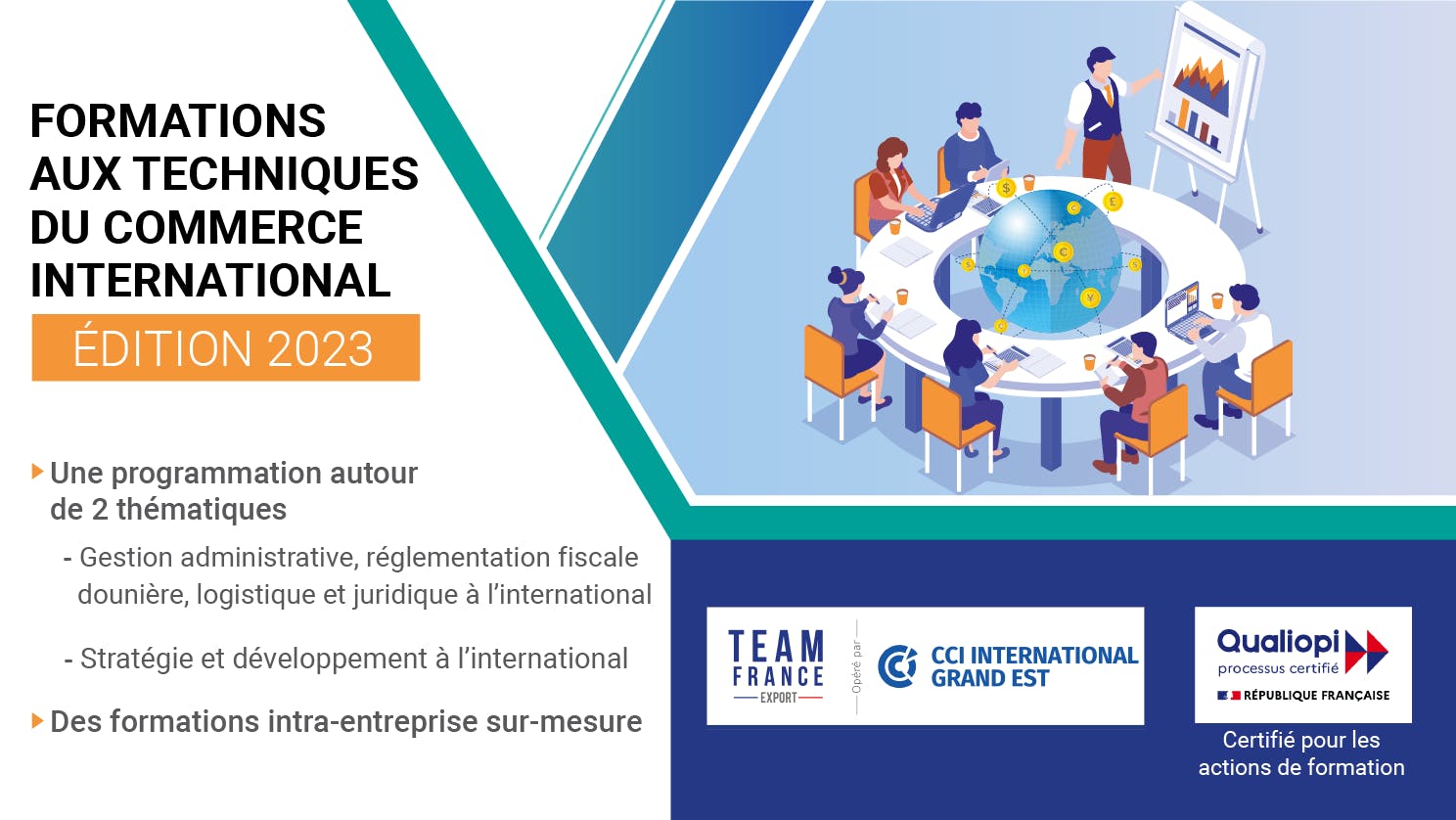 Découvrez le programme 2023 des formations Commerce International proposées par CCI International Grand Est